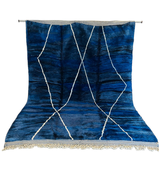 Berber moroccan rug Deep Blue